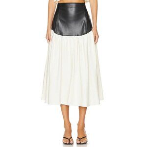 WeWoreWhat Drop Waist Midi Skirt in Ivory & Black